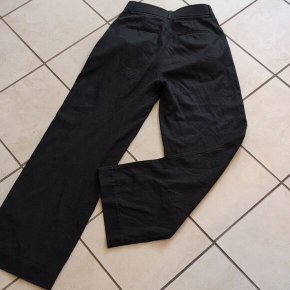 Everlane The Draper Wide Leg Pants Buttersmooth Black size 2R - Picture 3 of 12